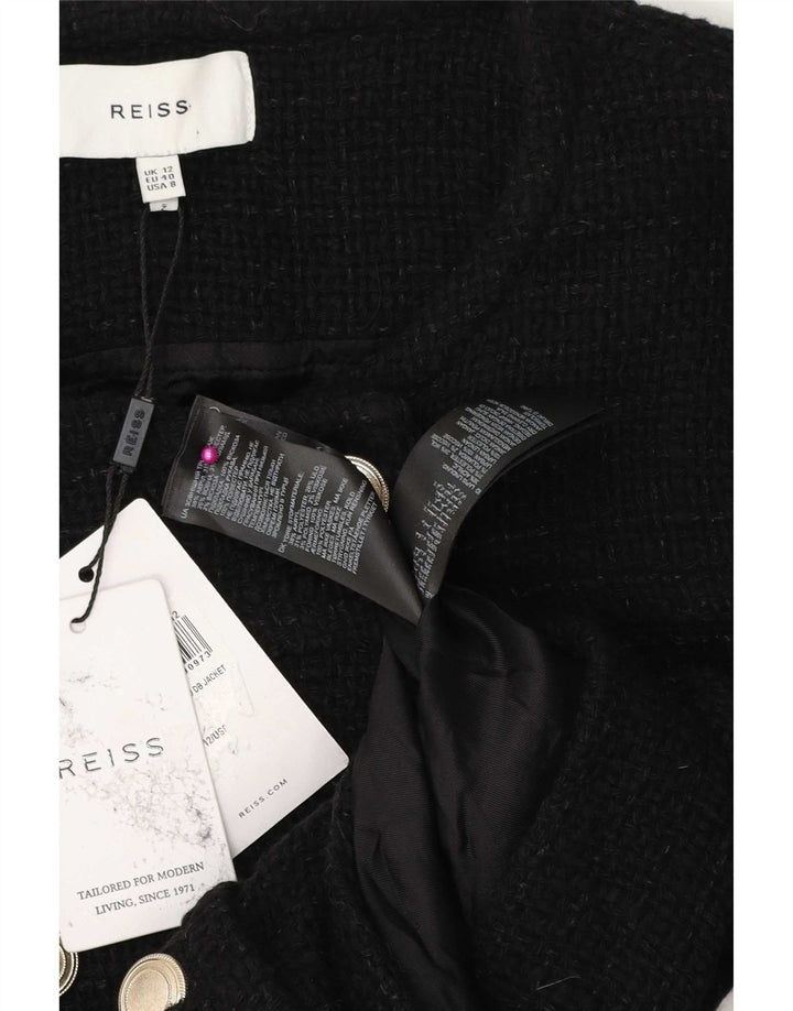 Женское двубортное болеро Reiss UK 12, средний черный акрил