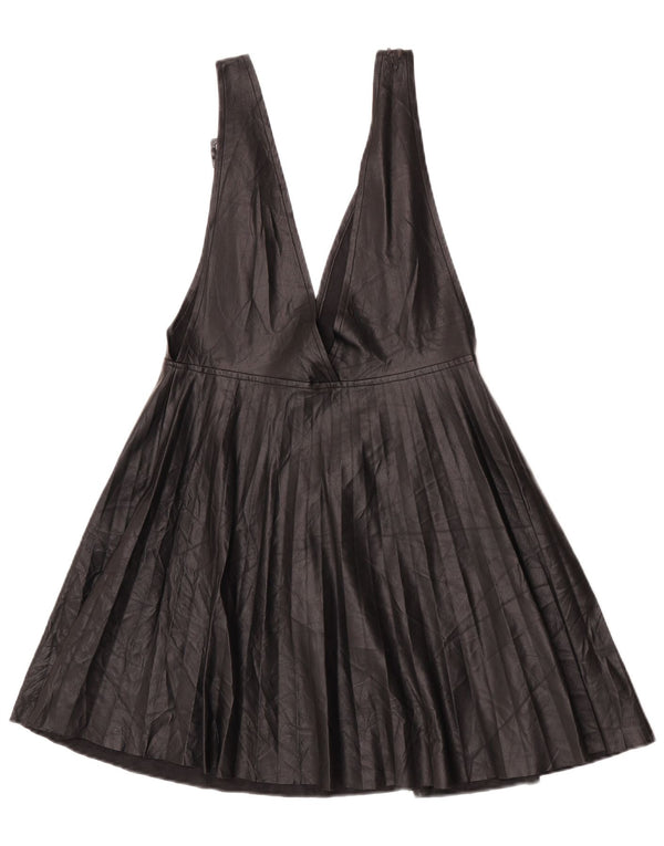 Женское платье из искусственной кожи Zara UK 8, маленькое черное из полиуретана