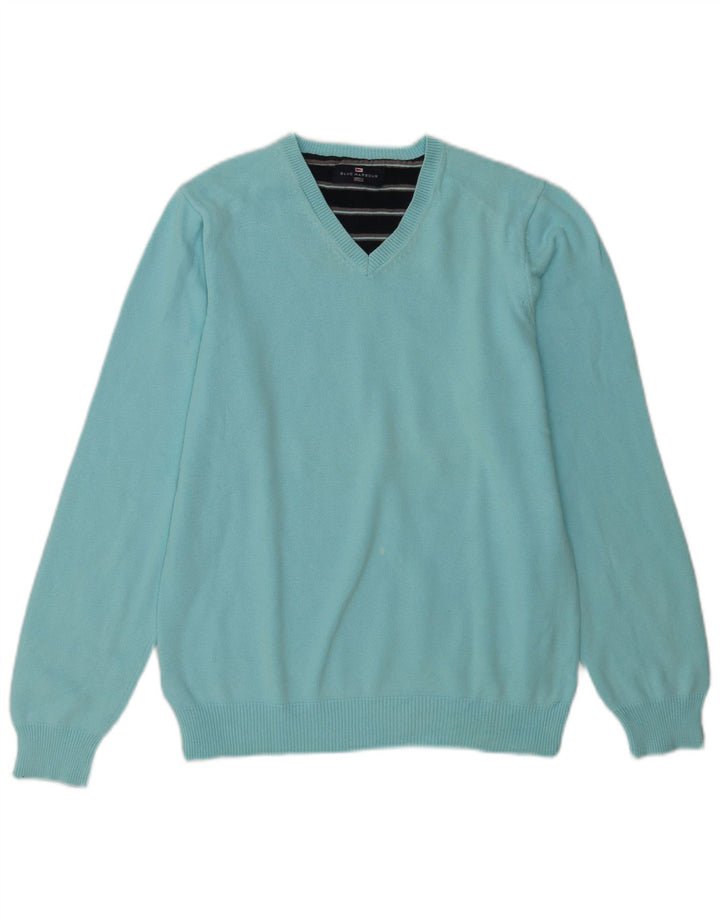 Мужской джемпер с v-образным вырезом Marks & Spencer Blue Harbour, маленький бирюзовый