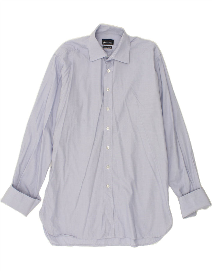 AQUASCUTUM Mens Shirt Size 15 1/2 Medium Blue Cotton Vintage Aquascutum and Second-Hand Aquascutum from Messina Hembry 