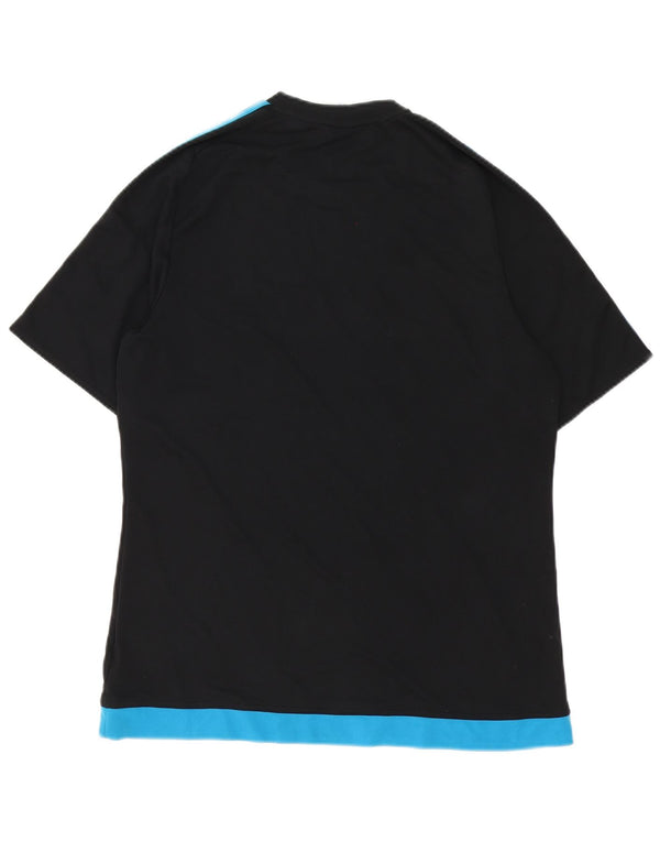 Adidas Mens Climalite T-Shirt Top Large Black Colourblock Polyester