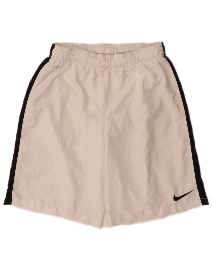 Мужские спортивные шорты Nike Dri Fit среднего размера из полиэстера с цветными блоками белого цвета