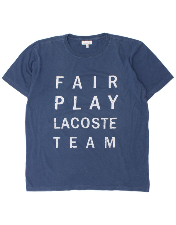 Футболка с рисунком Lacoste для мальчиков, топ 15–16 лет, темно-синий, хлопок