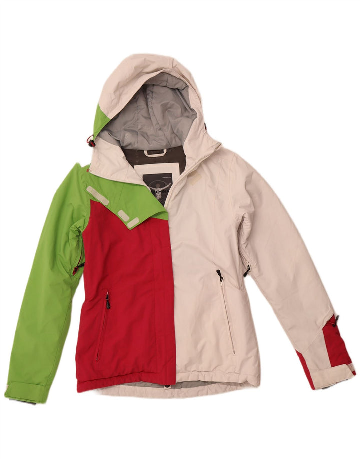 CHIEMSEE Женская ветровка с капюшоном UK 6 XS Белая с цветными блоками