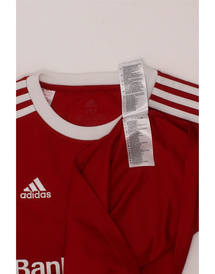 ADIDAS Boys Climalite Graphic T-Shirt Top 11-12 Years Medium  Red Vintage Adidas and Second-Hand Adidas from Messina Hembry 