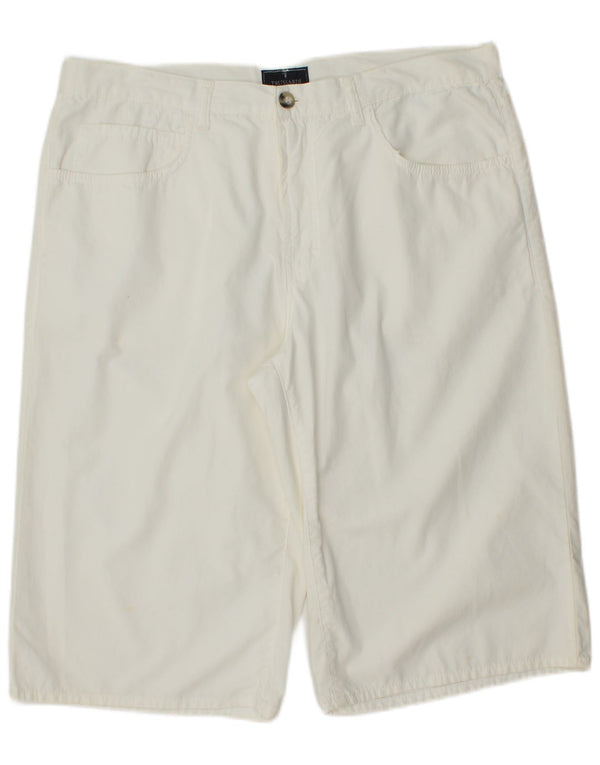 TRUSSARDI Mens Casual Shorts IT 56 3XL W36  White Cotton