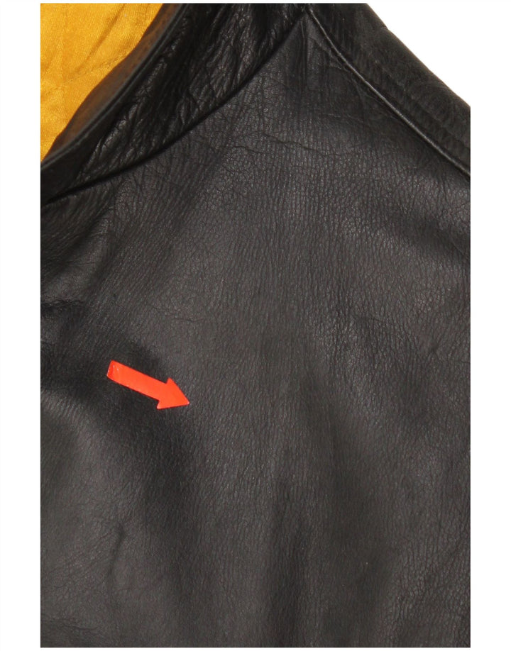 Винтажная мужская кожаная куртка UK 42 XL, черная кожа