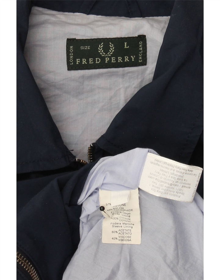 Мужской бомбер FRED PERRY UK 40, большой темно-синий, хлопок