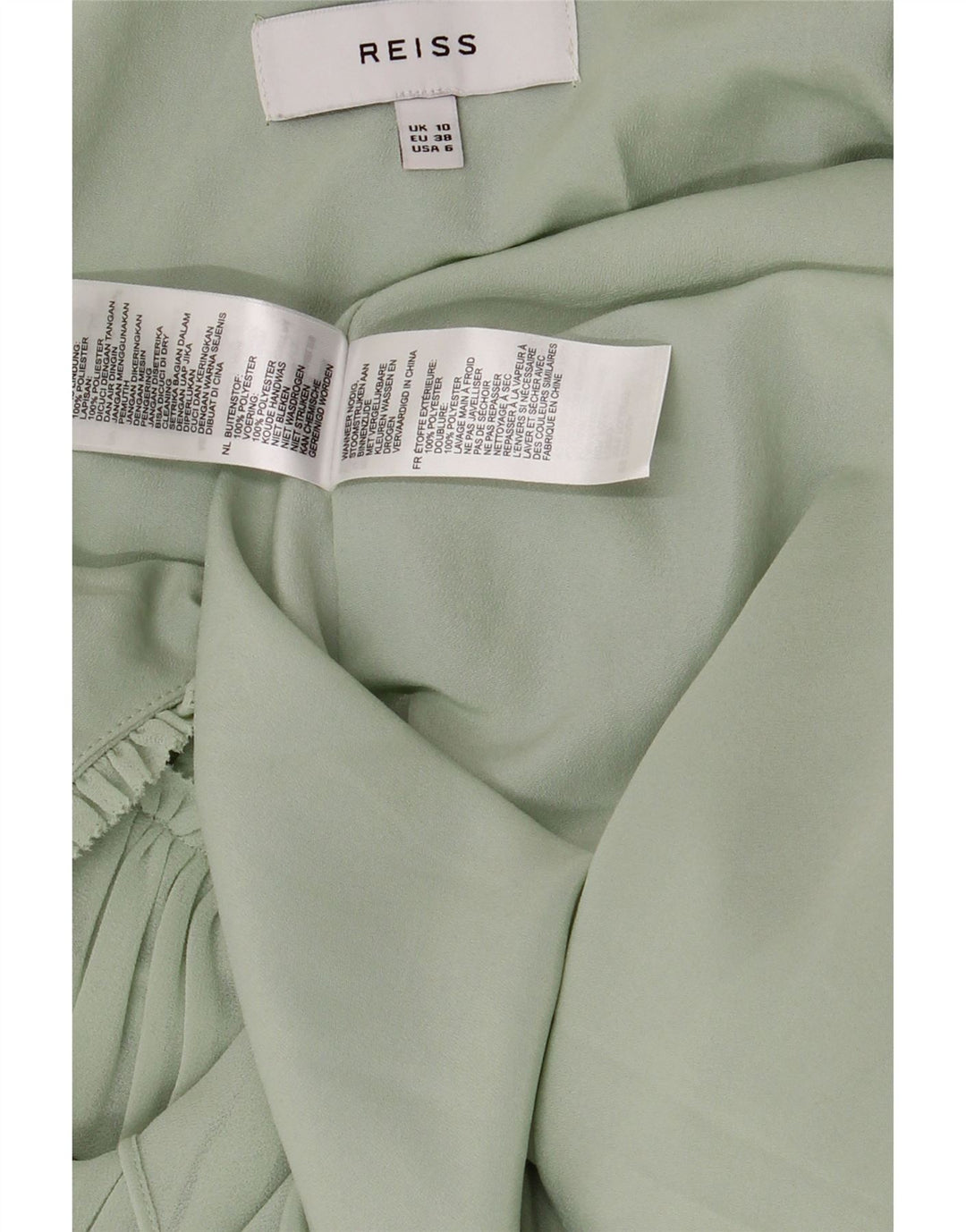 Женское платье-комбинация Reiss UK 10, маленькое зеленое полиэстер