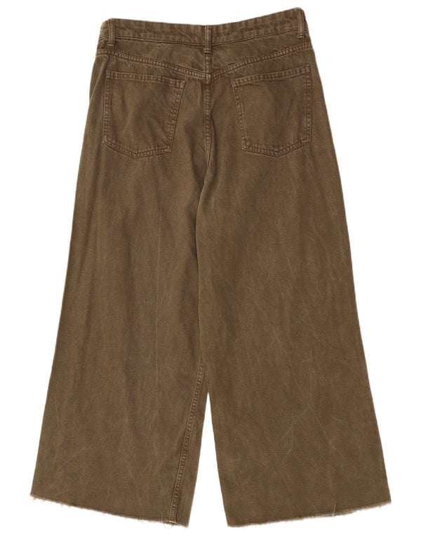 Женские укороченные широкие джинсы Zara EU 42, большие W32 L25, хаки