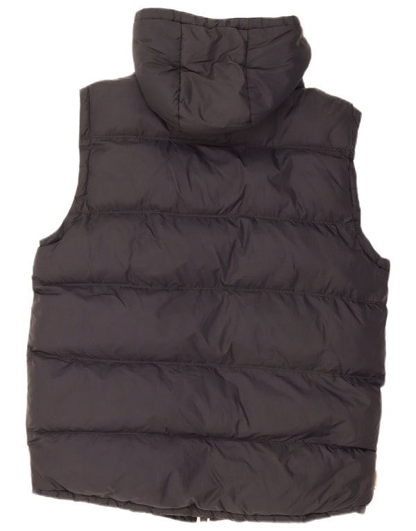 Superdry Mens Hooded Padded Gilet UK 40 Large Black Nylon