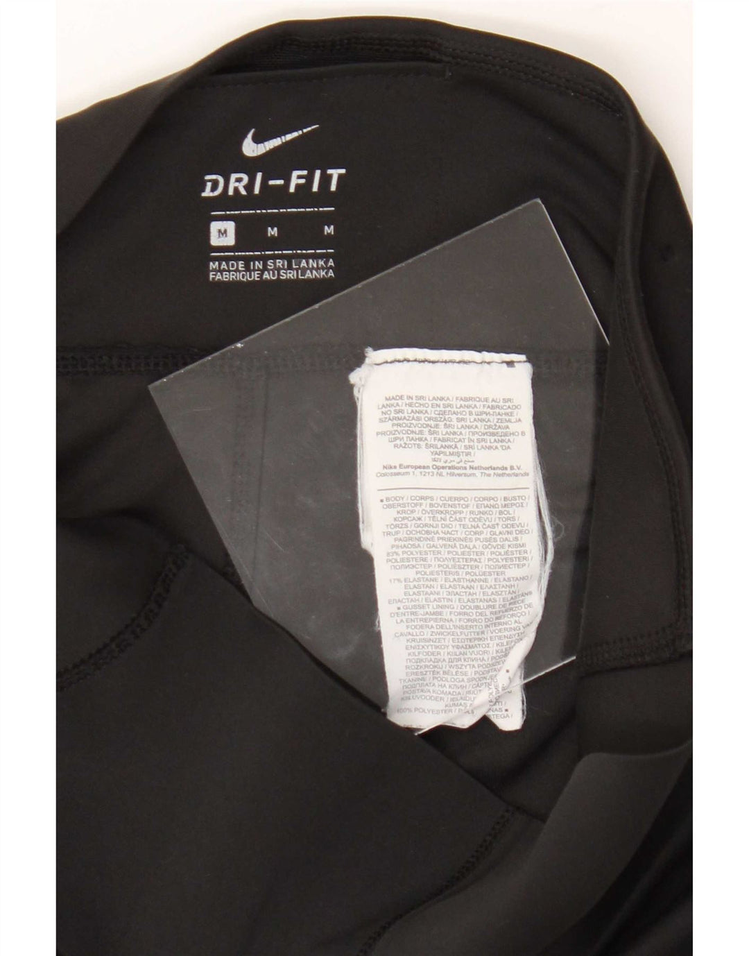 Женские укороченные леггинсы Nike Dri Fit UK 14, средний черный полиэстер