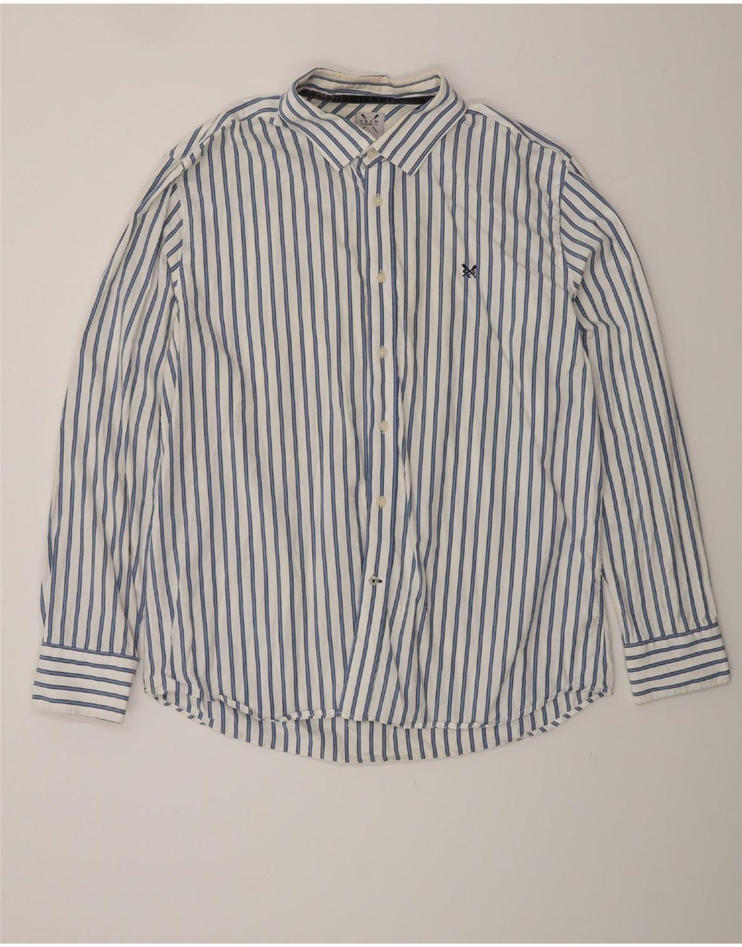 Crew Clothing Мужская рубашка классического кроя 2XL из хлопка в белую полоску