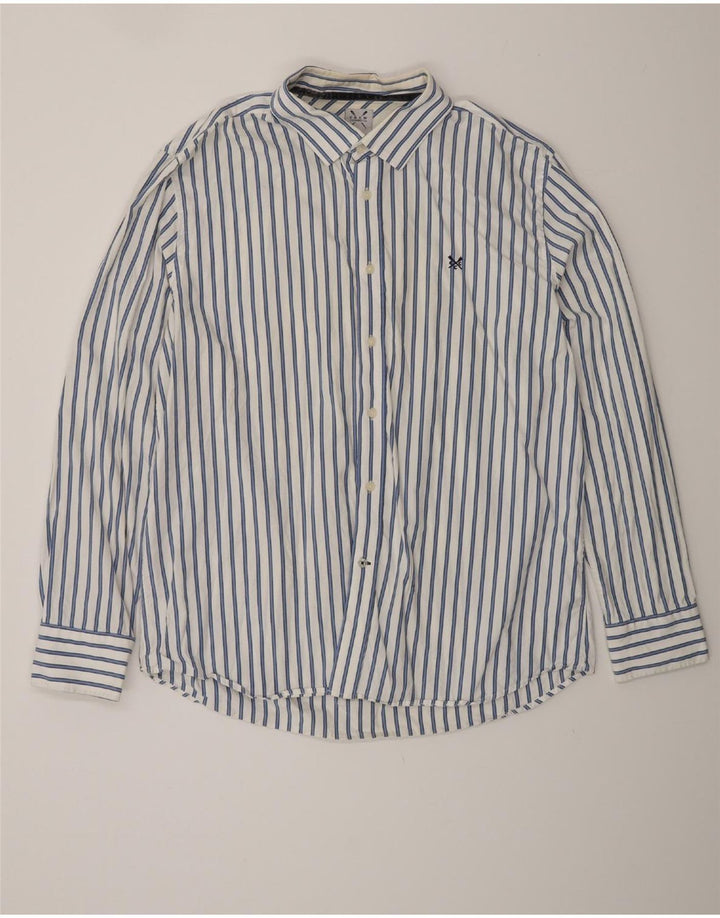 Crew Clothing Мужская рубашка классического кроя 2XL из хлопка в белую полоску