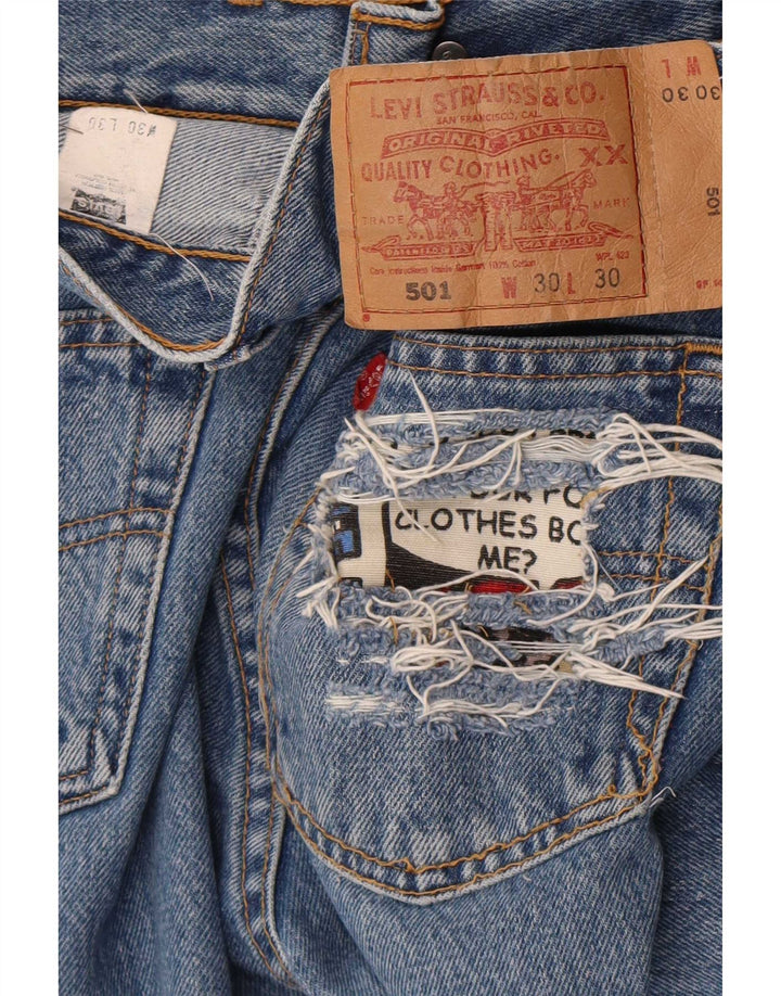 Женские прямые джинсы Levi's 501 W30 L30 синие, хлопок