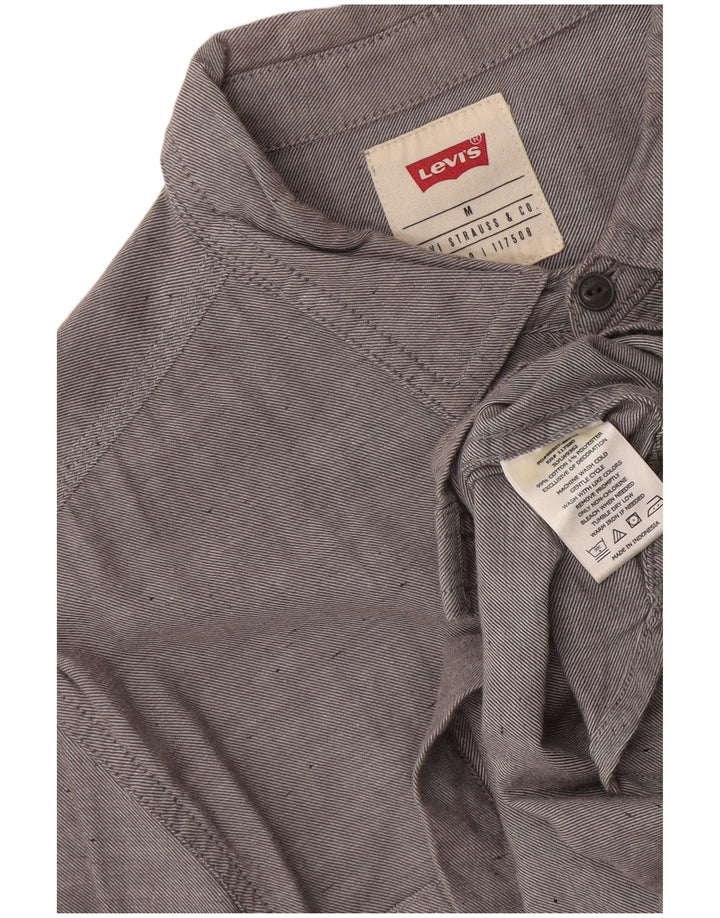 Мужская рубашка Levi's из хлопка среднего серого цвета с крапинками