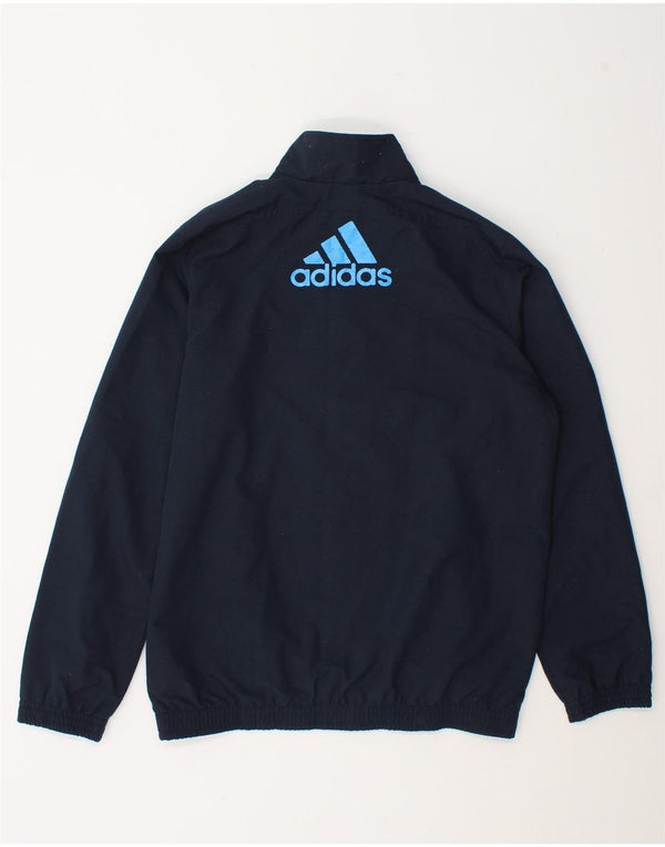 Adidas Boys Graphic Tracksuit Top Jacket 13-14 Years Navy Blue Colourblock