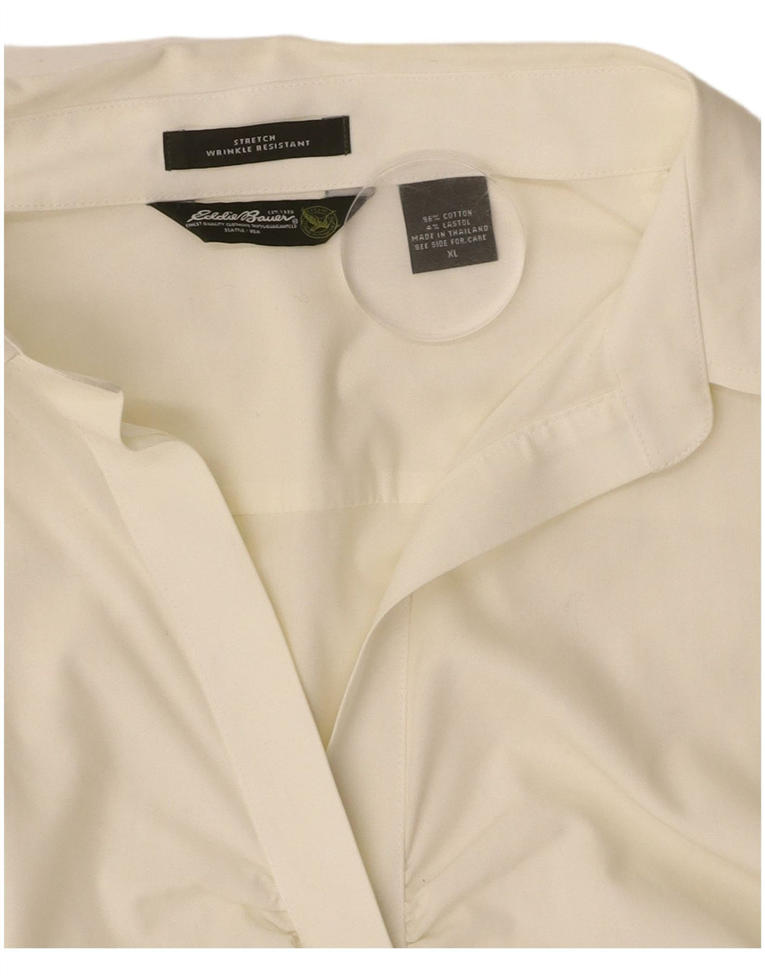 EDDIE BAUER Женский пуловер-рубашка с рукавом 3/4, блузка, Великобритания, 18 XL, белый хлопок