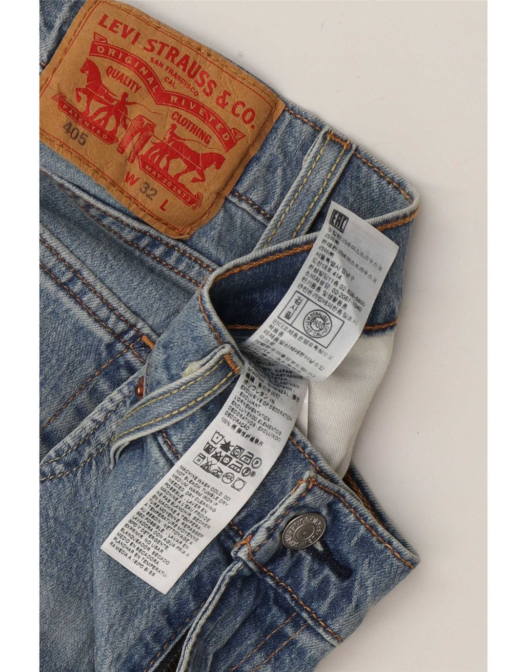 Мужские джинсовые шорты Levi's 405 W32, средний синий хлопок