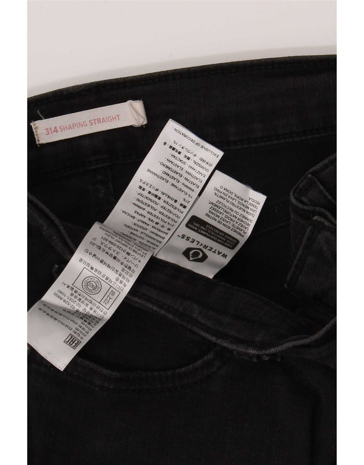 Женские прямые джинсы Levi's 314 W32 L30, черный хлопок