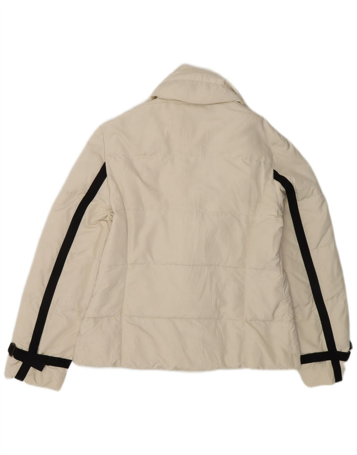 Женская стеганая куртка оверсайз MARELLA UK 10, маленький белый полиамид