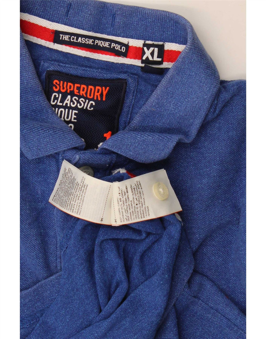 Мужская рубашка-поло Superdry XL, синяя, хлопок