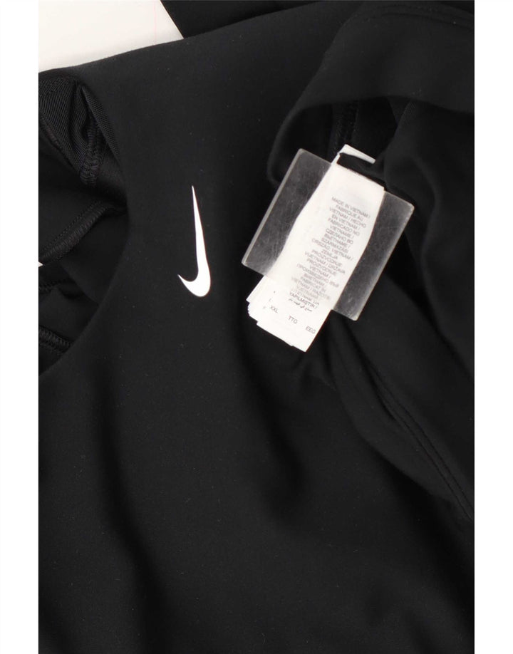 Женский укороченный топ с длинным рукавом Nike UK 20 2XL, черный полиэстер