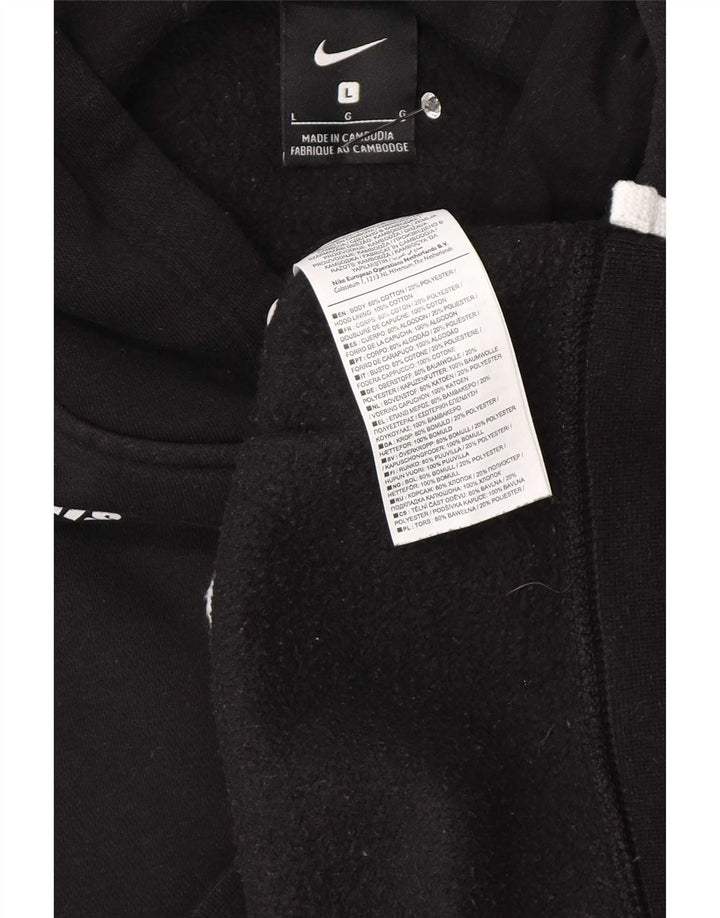 Мужской джемпер с капюшоном с графическим рисунком Nike, большой черный, хлопковый