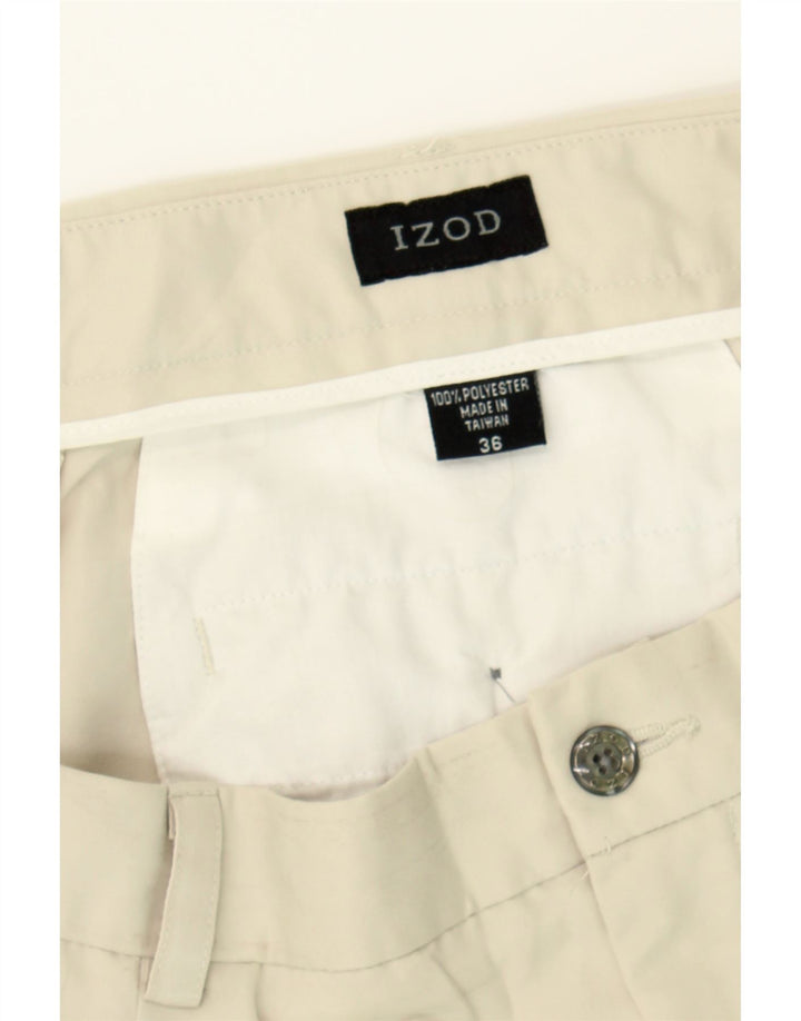 IZOD Mens Pegged Chino Shorts  W36 Large Beige Polyester Vintage Izod and Second-Hand Izod from Messina Hembry 