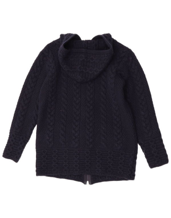 Женский кардиган с капюшоном Aran Crafts UK 6 XS Темно-синий из мериносовой шерсти