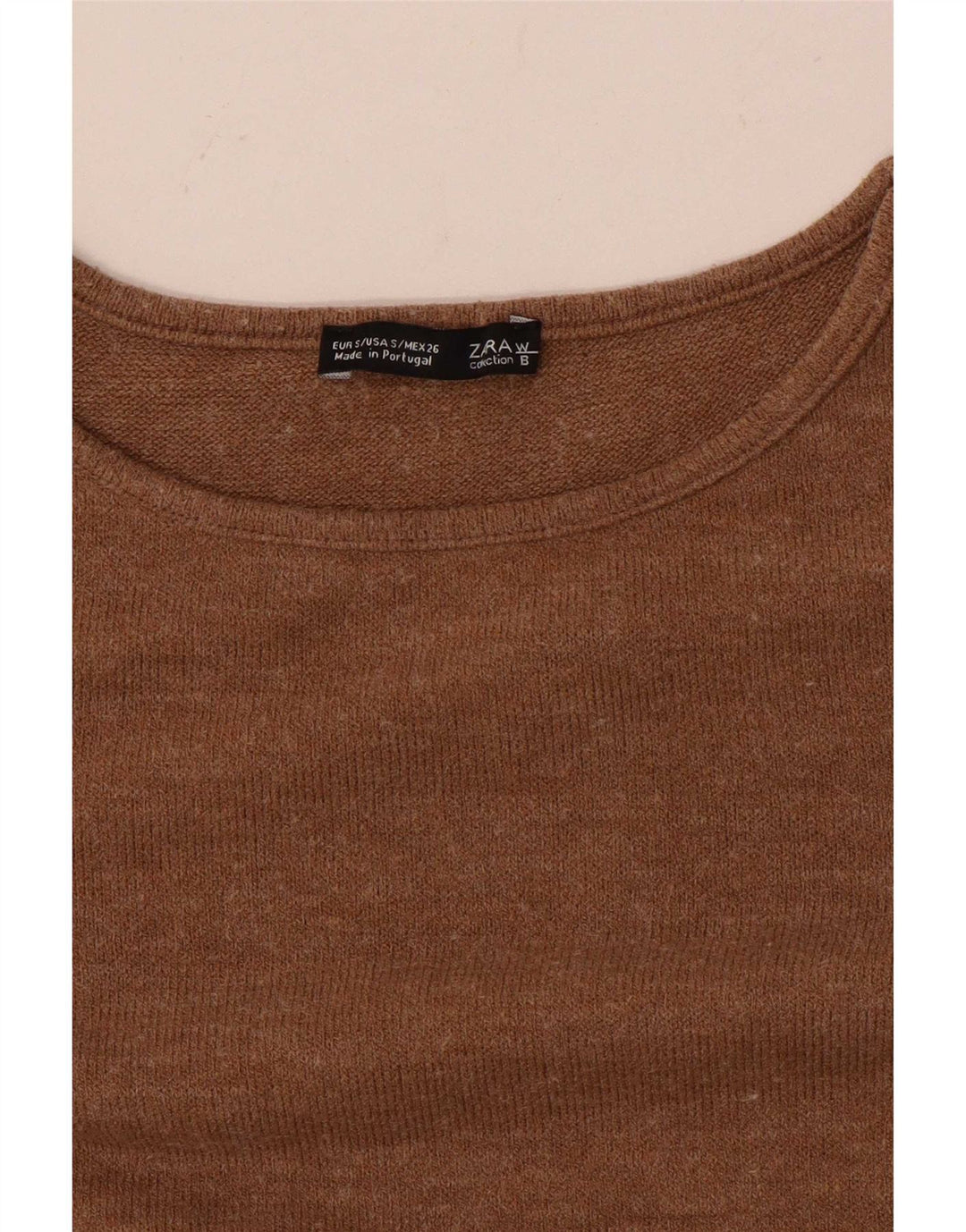 Женский топ оверсайз Zara с рукавом 3/4, UK 10, маленький бежевый