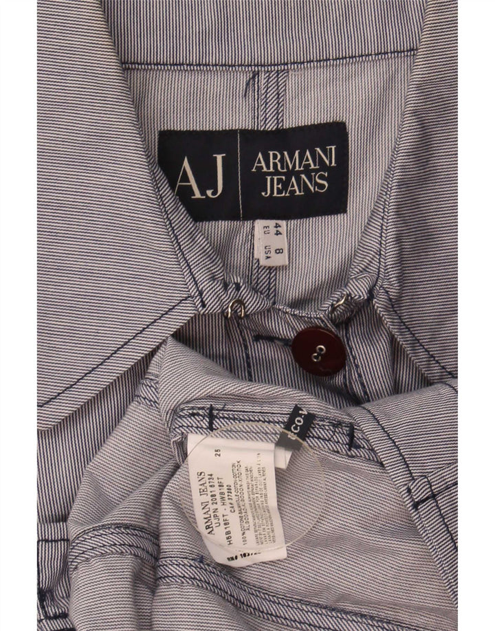 Женская куртка-бомбер Armani Jeans US 8, средний синий хлопок в тонкую полоску