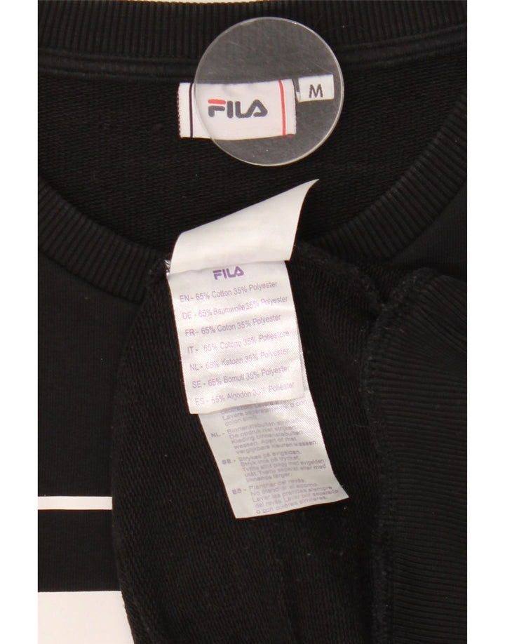 Женский свитер с рисунком Fila UK 14, средний черный хлопок, толстовка