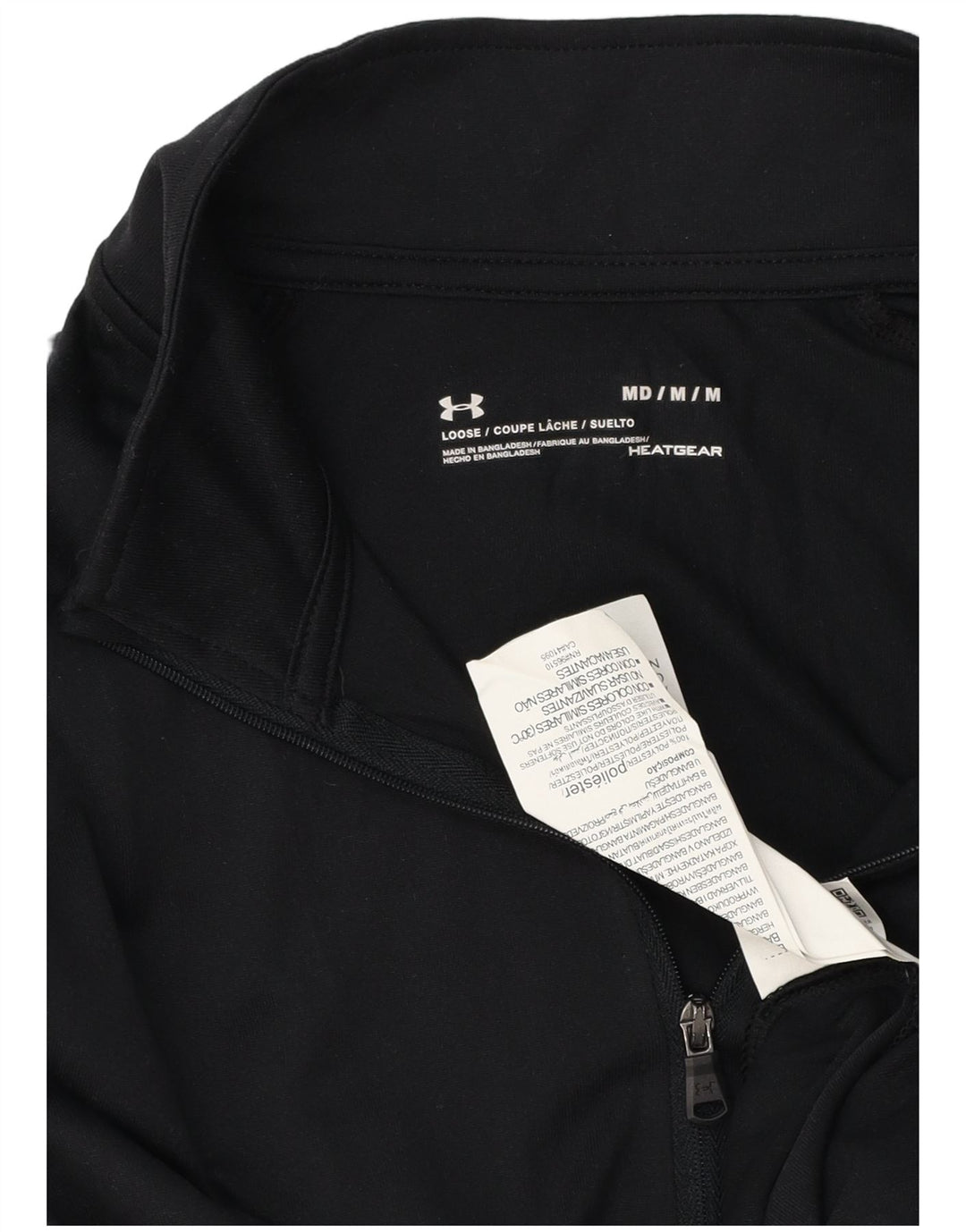 Мужской пуловер с воротником на молнии Under Armour Heat Gear, спортивный костюм, средний черный