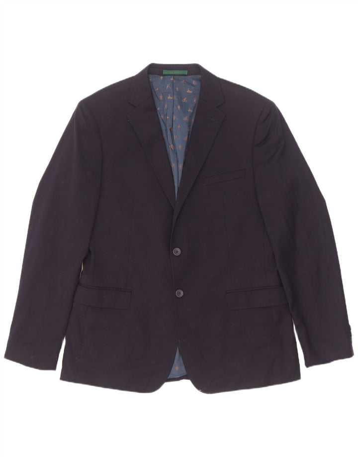 Мужской пиджак современного кроя с двумя пуговицами Ted Baker, размер 42 XL, темно-синий, шерстяной