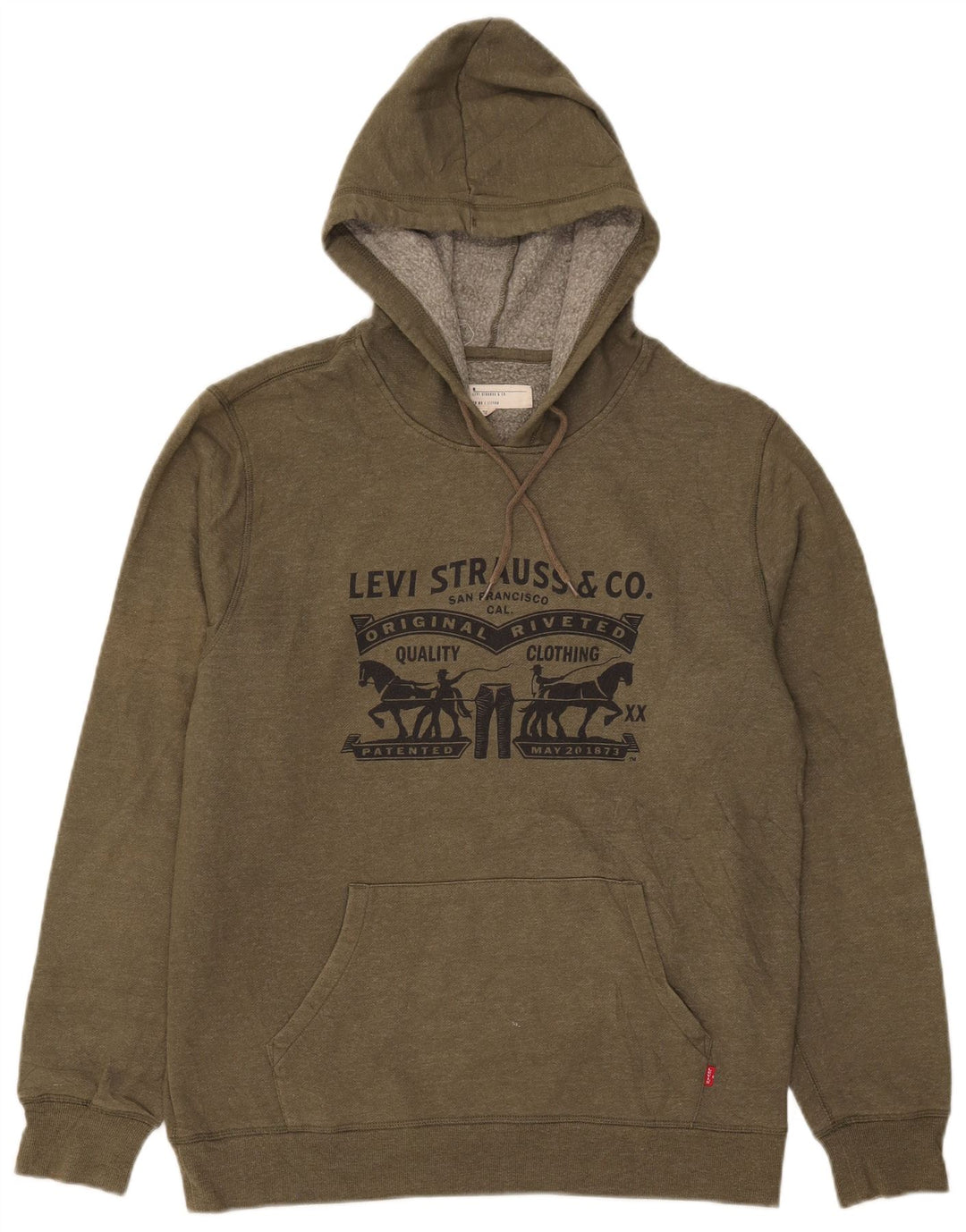 Мужской джемпер с капюшоном Levi's, цвет хаки, хлопок
