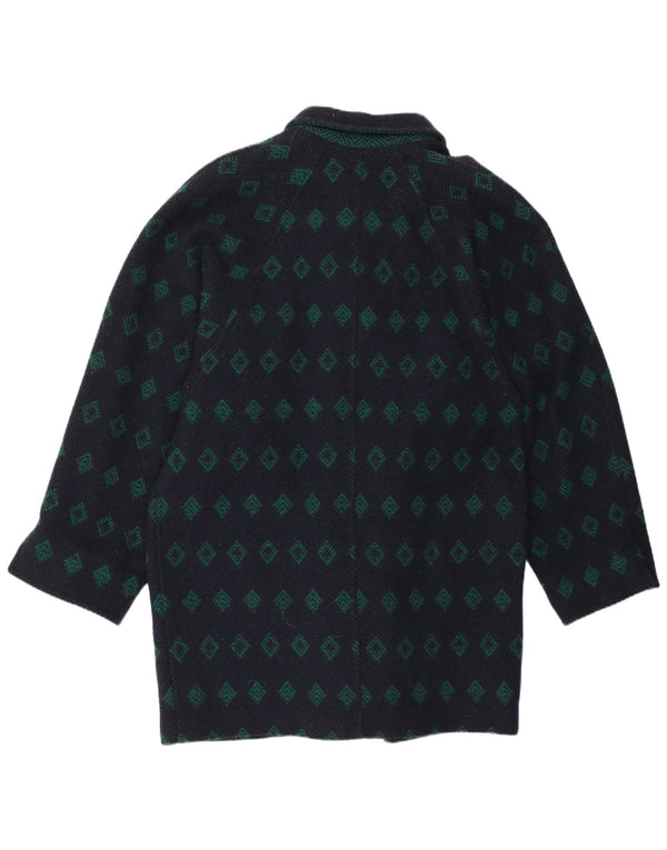 Винтажное женское пальто свободного кроя IT 42, средний темно-синий Argyle/Diamond