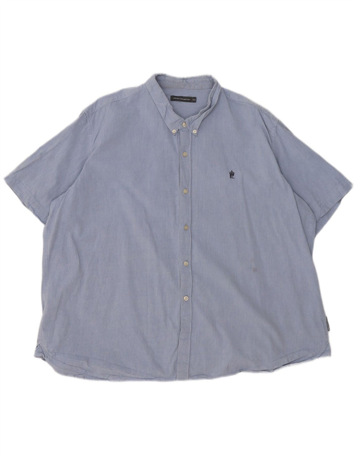 Мужская рубашка с коротким рукавом French Connection, 2XL, синяя, хлопок