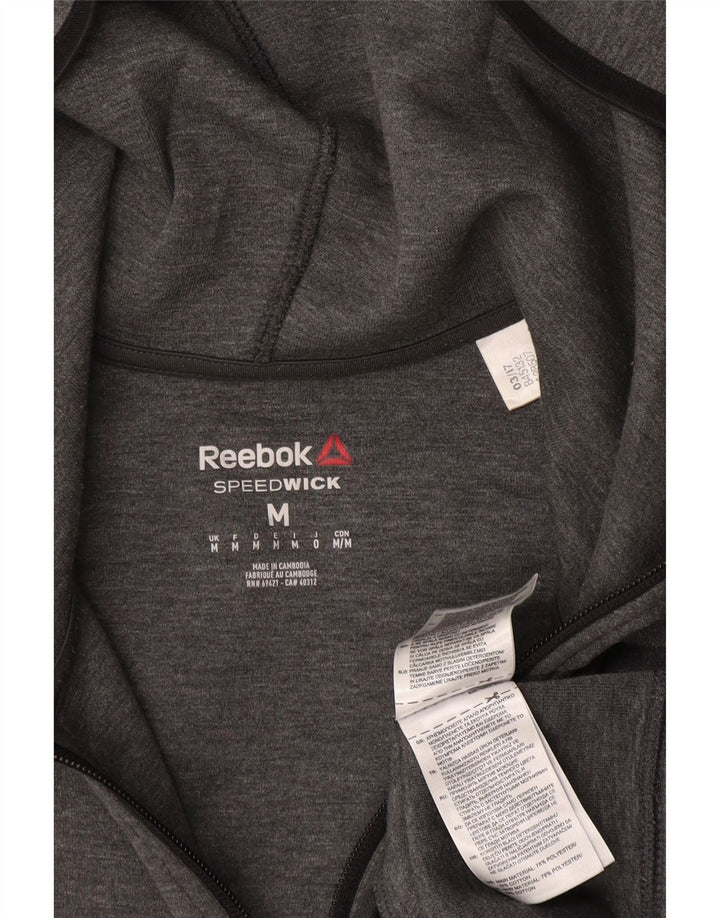 REEBOK Мужской свитер с капюшоном на молнии, средний серый полиэстер