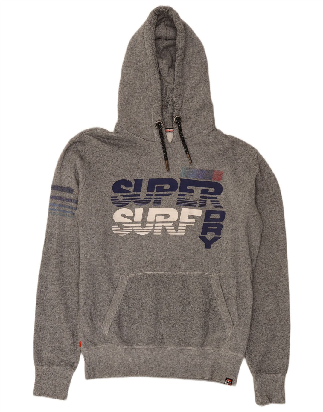 Мужской джемпер с капюшоном Superdry с рисунком, средний серый хлопок в крапинку