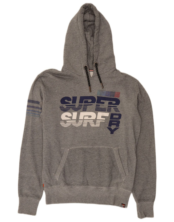 Мужской джемпер с капюшоном Superdry с рисунком, средний серый хлопок в крапинку