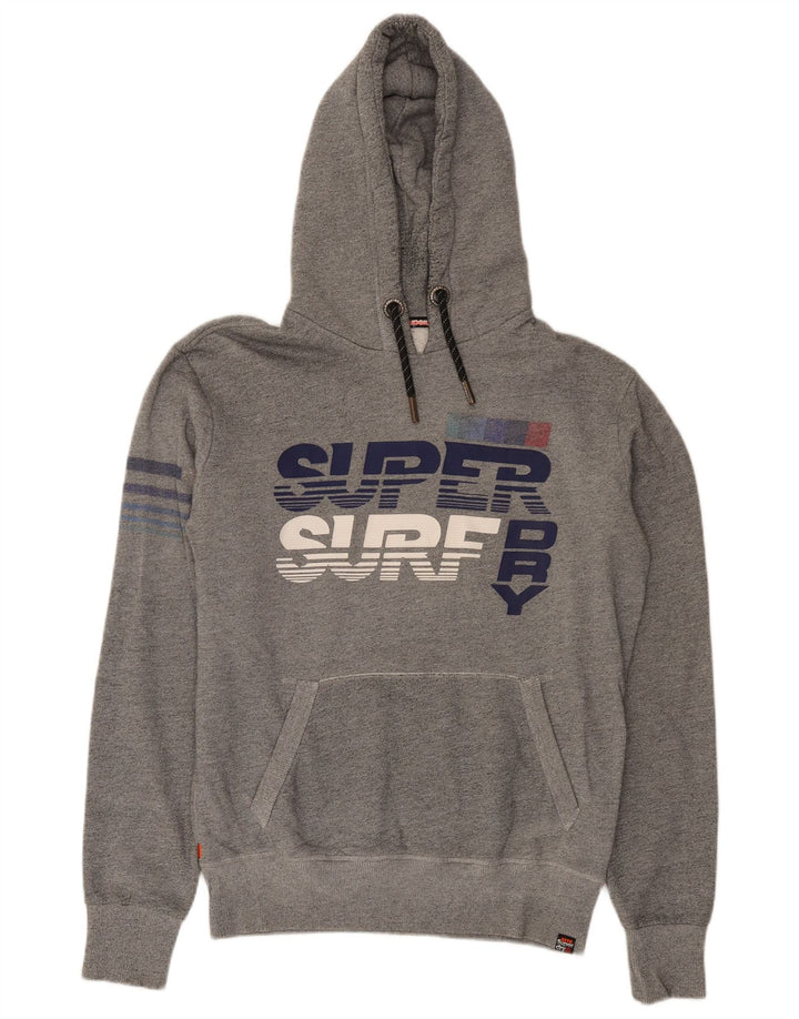 Мужской джемпер с капюшоном Superdry с рисунком, средний серый хлопок в крапинку