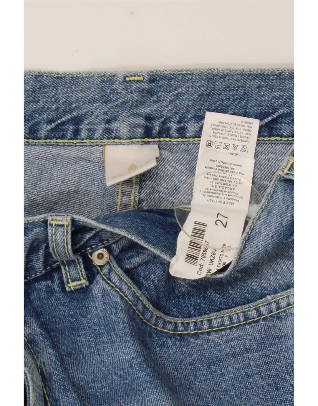 Dondup Женские прямые джинсы с потертостями W27 L28 Синие хлопковые