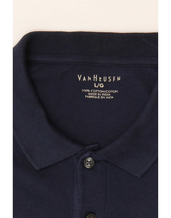 Мужская рубашка-поло Van Heusen, темно-синяя, хлопковая