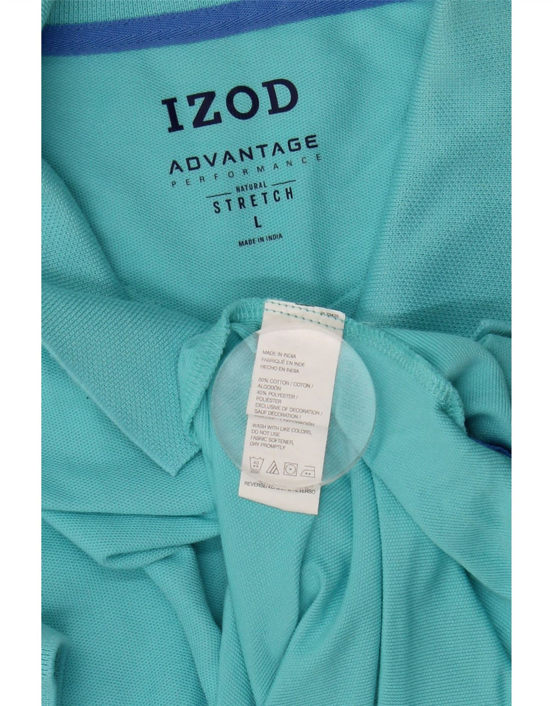 Мужская рубашка поло IZOD, большая бирюзовая, хлопок