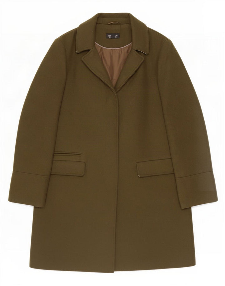 Женское пальто Topshop UK 10, маленький цвет хаки, полиэстер