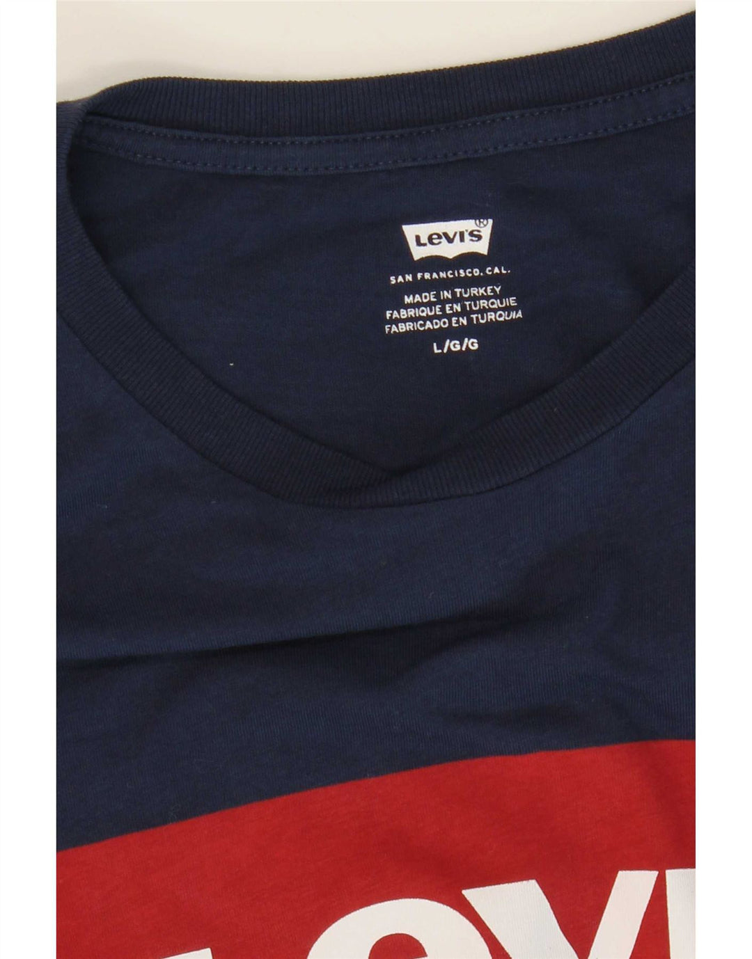 Мужская футболка с рисунком Levi's, большая, темно-синяя