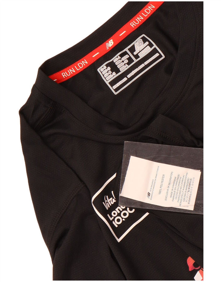 Мужская футболка с рисунком New Balance, верх среднего размера, черный полиэстер