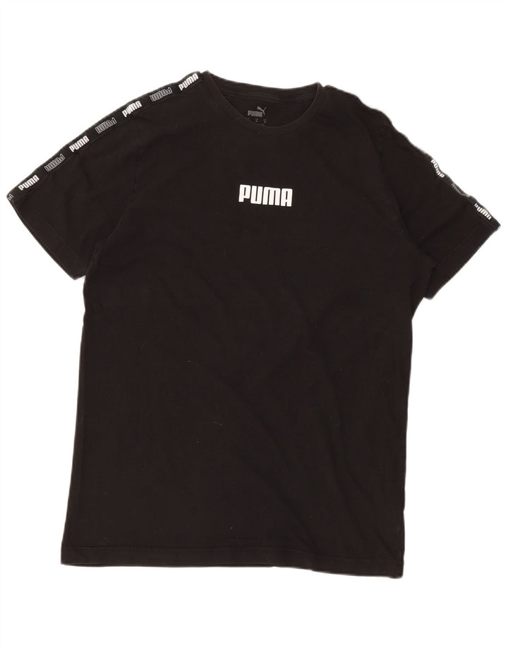 Мужская футболка с рисунком PUMA, черный хлопок, средний размер