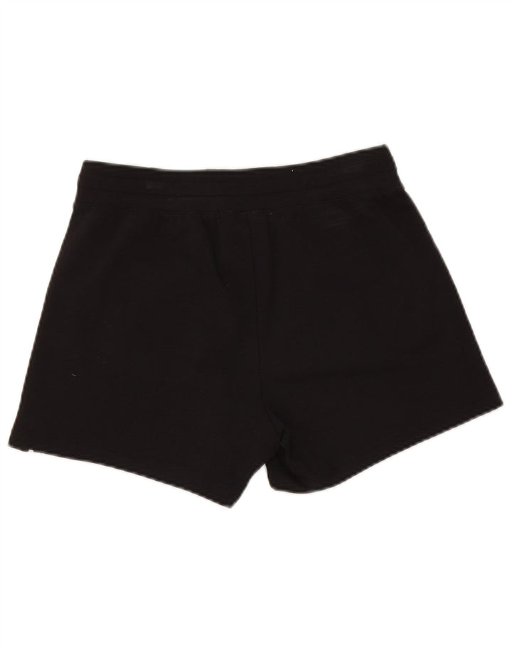 CHAMPION Womens Sport Shorts UK 12 Medium  Black Cotton